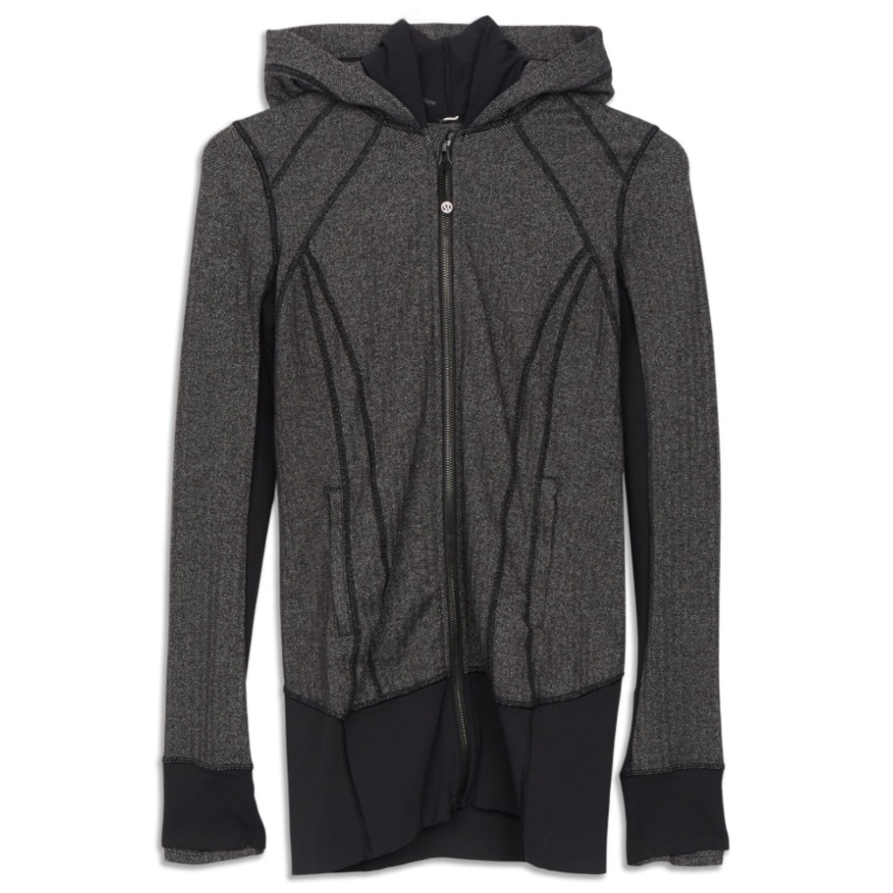 LULULEMON Daily Practice Herringbone Jacket Full Zip Hooded size 6